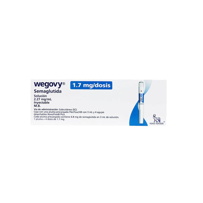 Wegovy FlexTouch 1.7 mg/3 mL con 4 Agujas | Pluma Prellenada | Farmacia La Paz