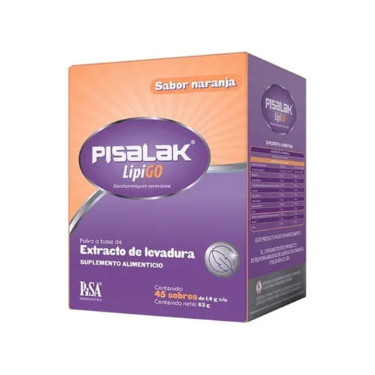 Pisalak Lipigo 1000 mg 45 Sobres Suplemento Alimenticio con Saccharomyces cerevisiae | La Paz
