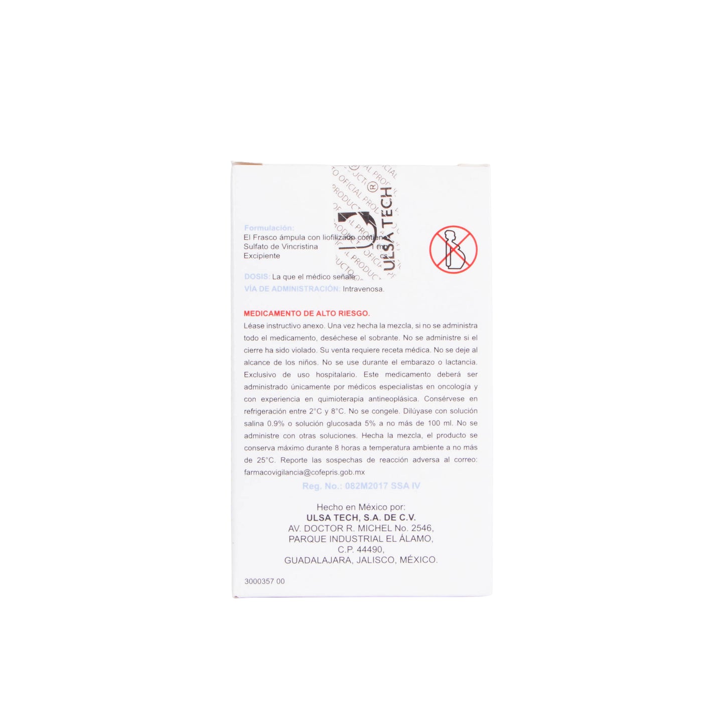 Vincristina Solución Inyectable 1mg/10ml – Oncológico