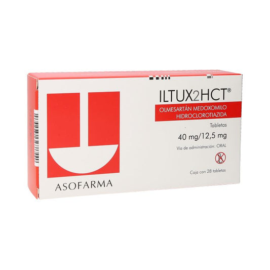 Iltux 2 HCT 40 mg/12.5 mg Caja con 28 Tabletas de Olmesartán Medoxomilo e Hidroclorotiazida