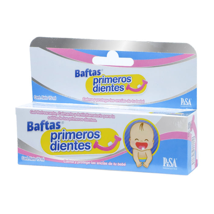 Baftas Primeros dientes, Ácido Hialurónico, Caj. c/1 tubo de gel 15 mL