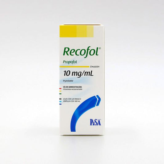 Recofol 10 mg/ mL, Propofol, Caj. c/1 Fco. c/100 mL